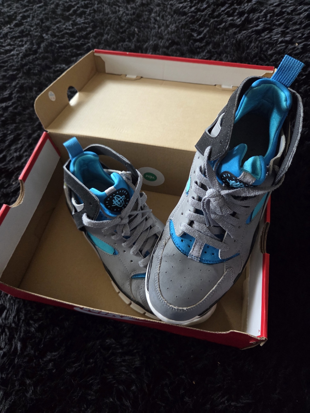 Nike Air Huarache Free Basketball 2012 Cool Grey Dynamic Blue Sneakers US 9.5